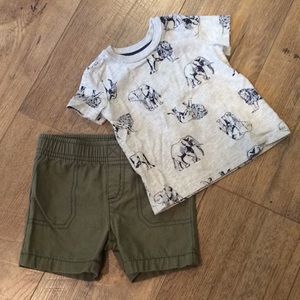 Carter’s 6M Elephant Shirt Green Shorts